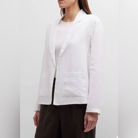 NWOT Eileen Fisher Blazer Organic Linen White Size S - Picture 2 of 9